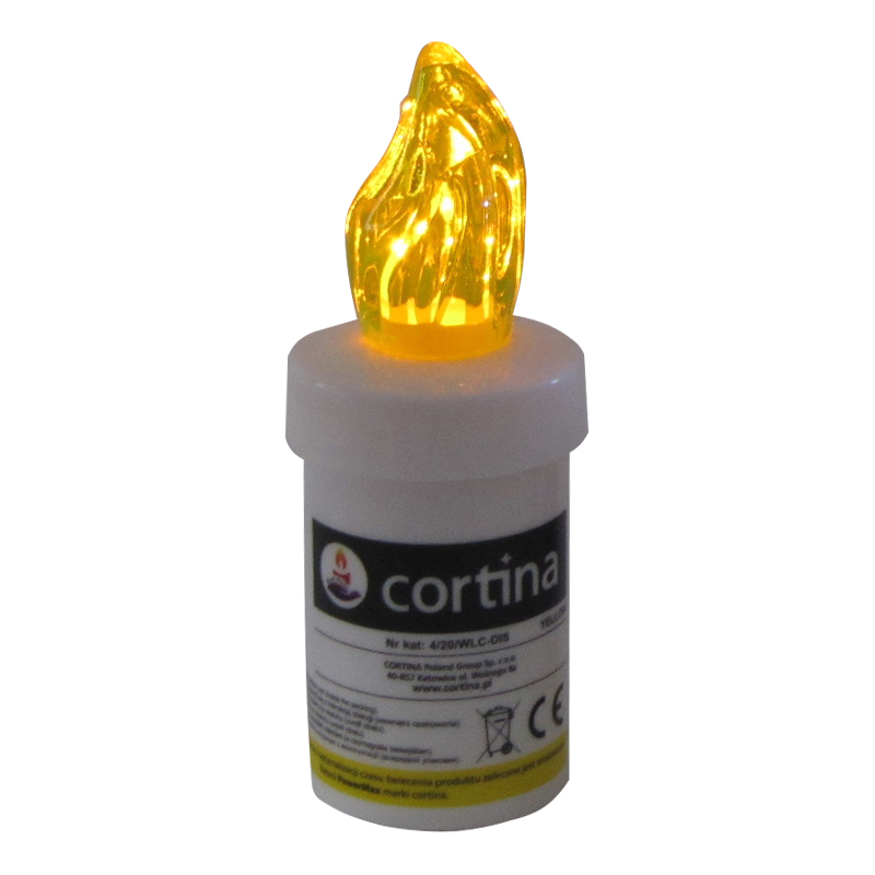 Wkład LED Cortina do zniczy 11cm kolor żółty